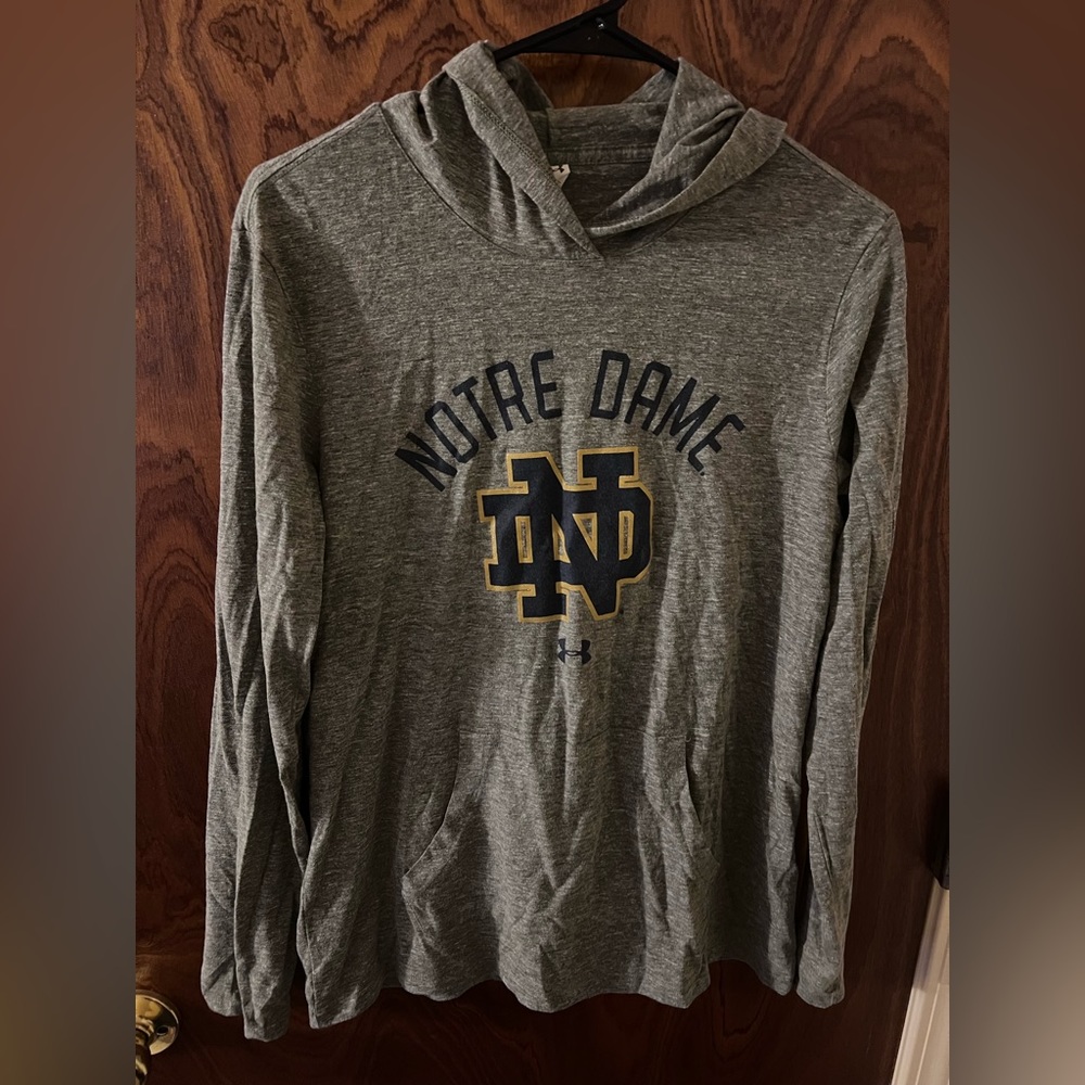 Notre Dame hooded long sleeve. 20 obo.
